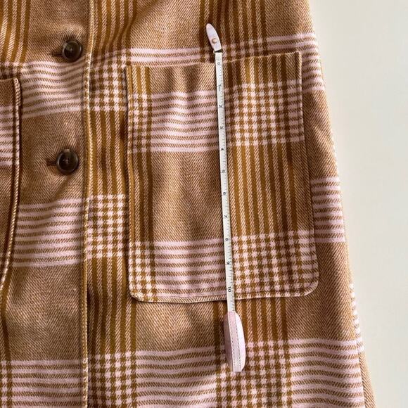 A New Day- Fall- Oversized- Plaid- Long-Button- Coat- Pink- Tan- Women’s -Small - Picture 8 of 12